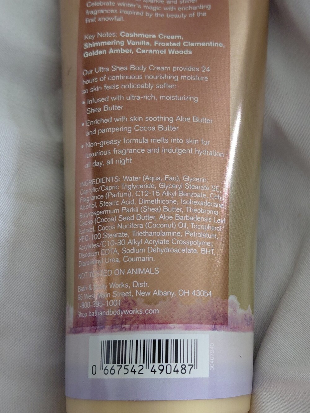 Bath & Body Works Snowflakes & Cashmere Ultra Shea Body Cream - Gold & Pink - Picture 2 of 2